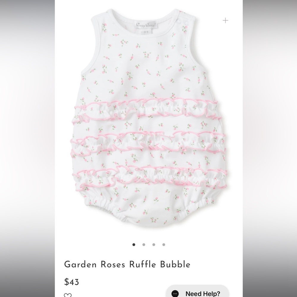 Kissy Kissy Pink Floral Ruffle Romper